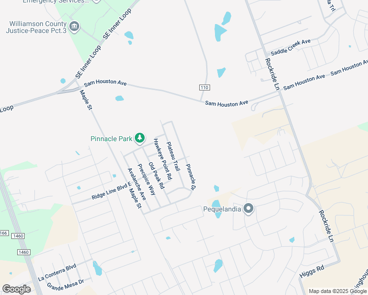 map of restaurants, bars, coffee shops, grocery stores, and more near 708 Pinnacle Drive in Georgetown