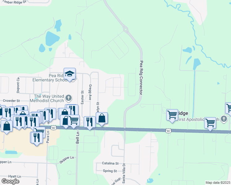 map of restaurants, bars, coffee shops, grocery stores, and more near 4872 La Casa Circle in Pace