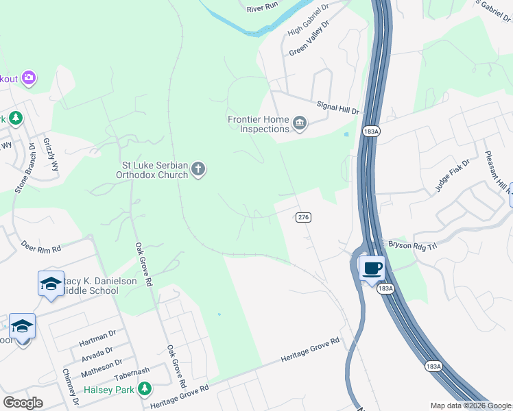 map of restaurants, bars, coffee shops, grocery stores, and more near 203 Amandas Way in Leander