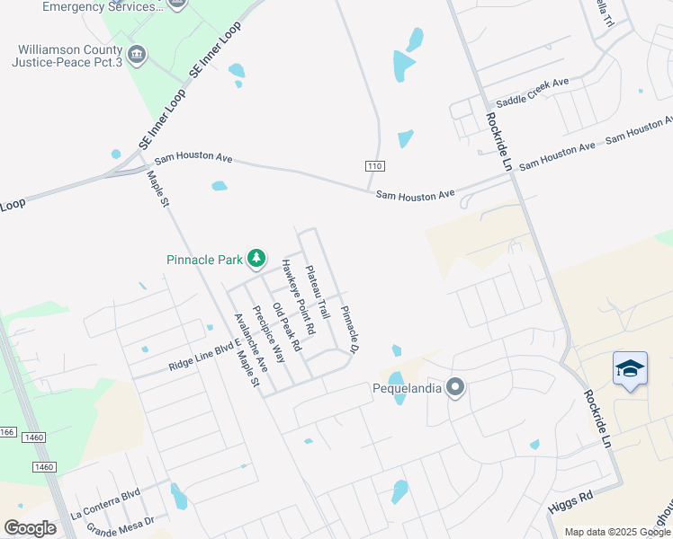 map of restaurants, bars, coffee shops, grocery stores, and more near 708 Pinnacle Drive in Georgetown