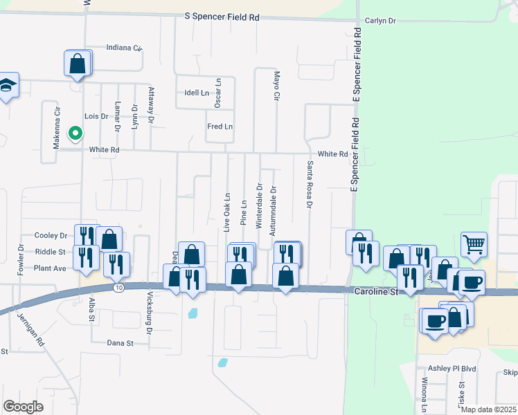 map of restaurants, bars, coffee shops, grocery stores, and more near 4718 Winterdale Drive in Milton