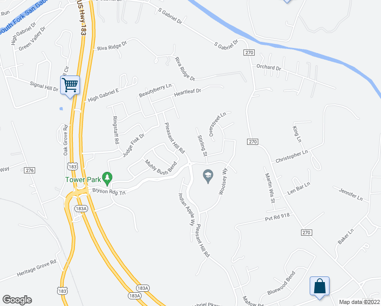 map of restaurants, bars, coffee shops, grocery stores, and more near 1960 Pleasant Hill Road in Leander