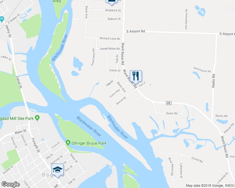 map of restaurants, bars, coffee shops, grocery stores, and more near 7245 Evans Way in Milton