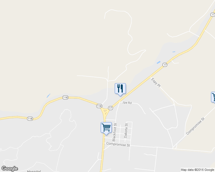 map of restaurants, bars, coffee shops, grocery stores, and more near Painted Trees Road in Fort Davis