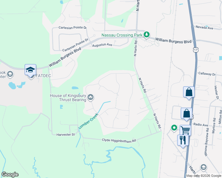 map of restaurants, bars, coffee shops, grocery stores, and more near 78295 Saddle Rock Road in Yulee