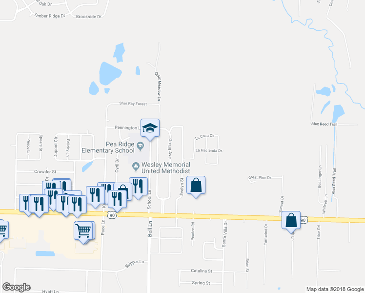 map of restaurants, bars, coffee shops, grocery stores, and more near 4637 Evelyn Street in Milton