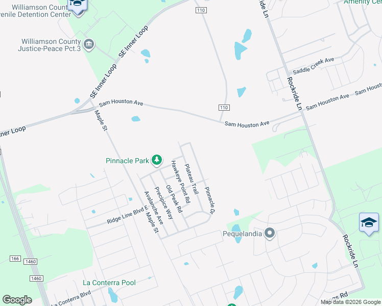 map of restaurants, bars, coffee shops, grocery stores, and more near 735 Pinnacle Drive in Georgetown