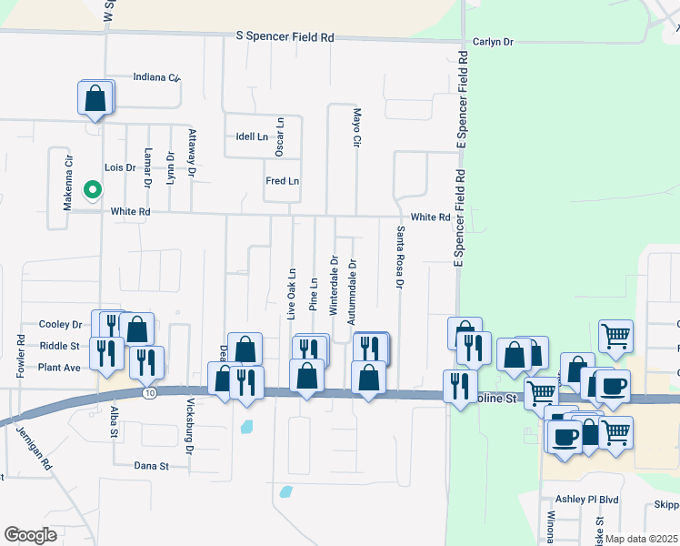 map of restaurants, bars, coffee shops, grocery stores, and more near 4736 Winterdale Drive in Milton