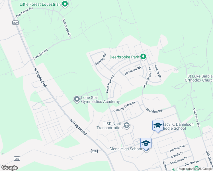 map of restaurants, bars, coffee shops, grocery stores, and more near 201 Mockingbird Hill in Leander