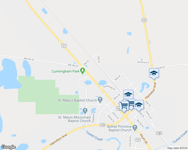map of restaurants, bars, coffee shops, grocery stores, and more near 1084 Plum Street in Jennings