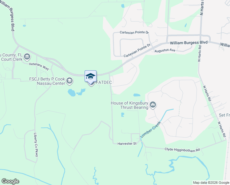 map of restaurants, bars, coffee shops, grocery stores, and more near 75420 Harvester Street in Yulee