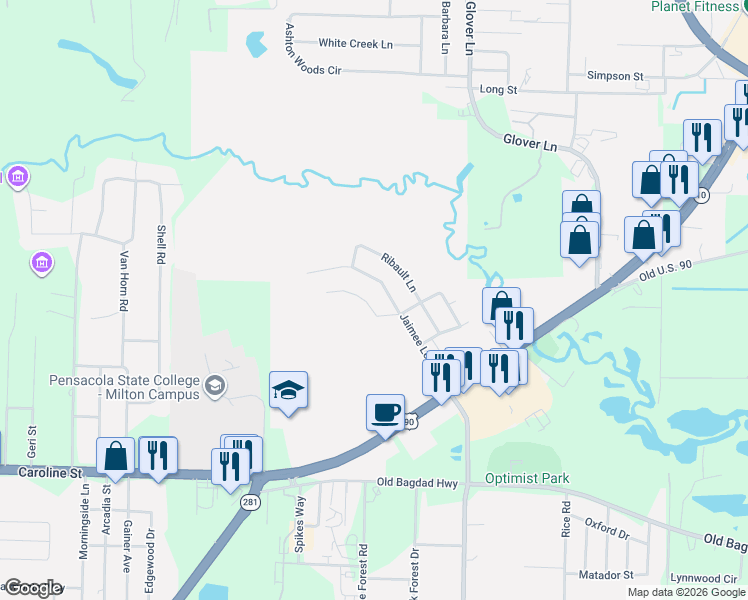 map of restaurants, bars, coffee shops, grocery stores, and more near 6046 Meursalt Road in Milton