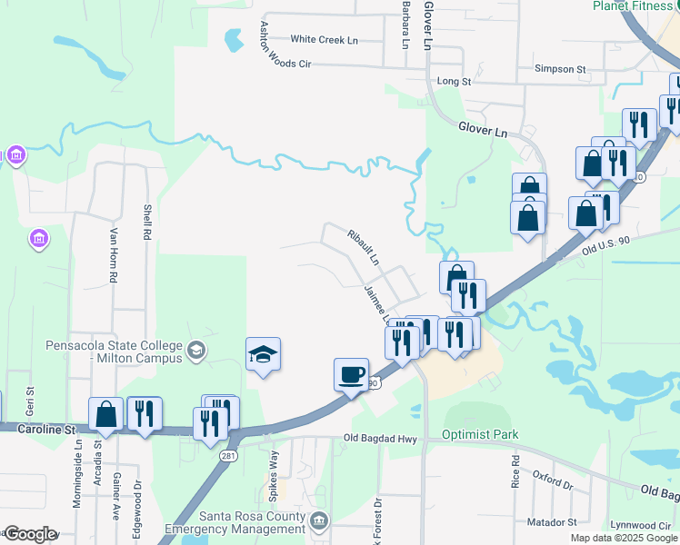 map of restaurants, bars, coffee shops, grocery stores, and more near 6052 Meursalt Road in Milton
