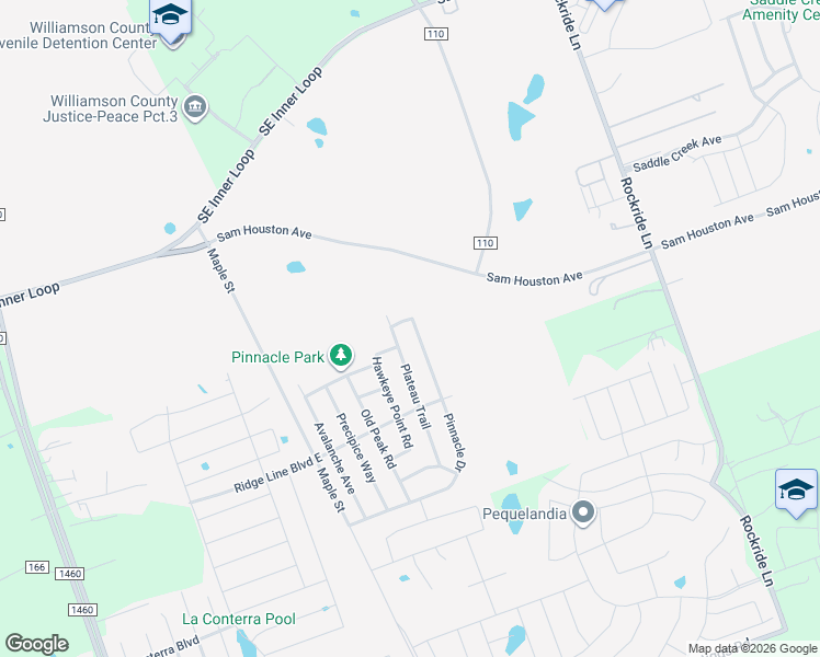 map of restaurants, bars, coffee shops, grocery stores, and more near 735 Pinnacle Drive in Georgetown