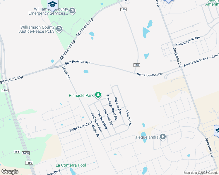 map of restaurants, bars, coffee shops, grocery stores, and more near 1301 Plateau Trail in Georgetown