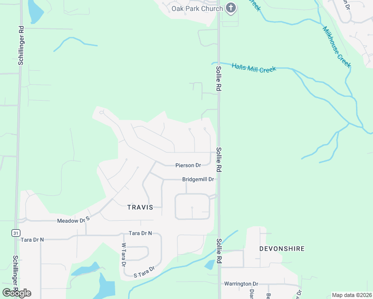 map of restaurants, bars, coffee shops, grocery stores, and more near 7180 Saybrook Boulevard in Mobile