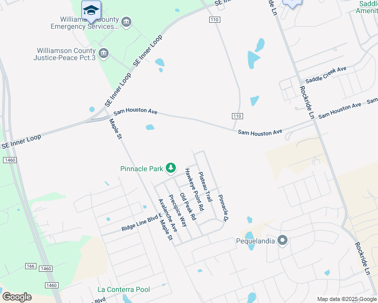map of restaurants, bars, coffee shops, grocery stores, and more near 1301 Plateau Trail in Georgetown