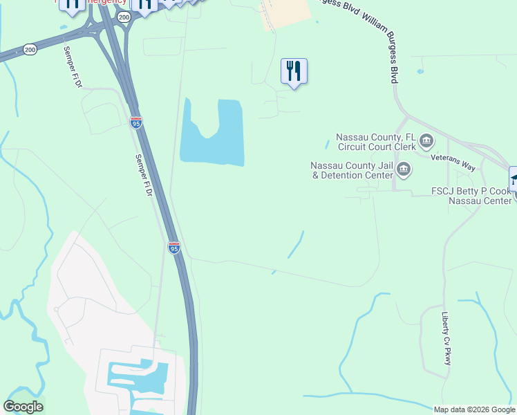 map of restaurants, bars, coffee shops, grocery stores, and more near 191 Harper Chapel Road in Yulee