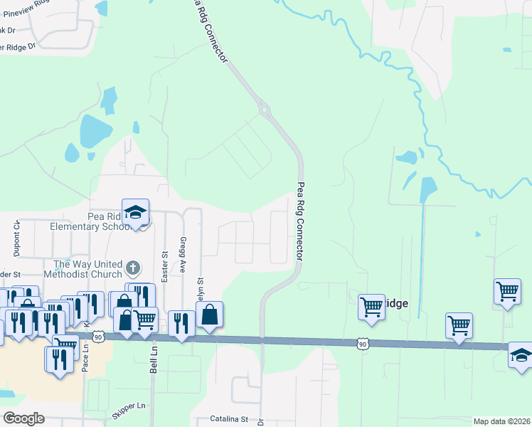 map of restaurants, bars, coffee shops, grocery stores, and more near 4804 La Casa Circle in Pace