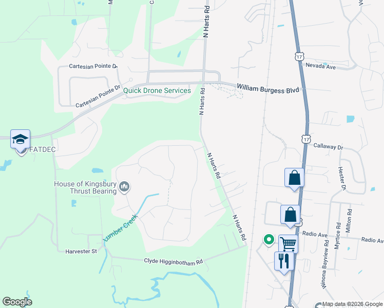 map of restaurants, bars, coffee shops, grocery stores, and more near 77823 Lumber Creek Boulevard in Yulee
