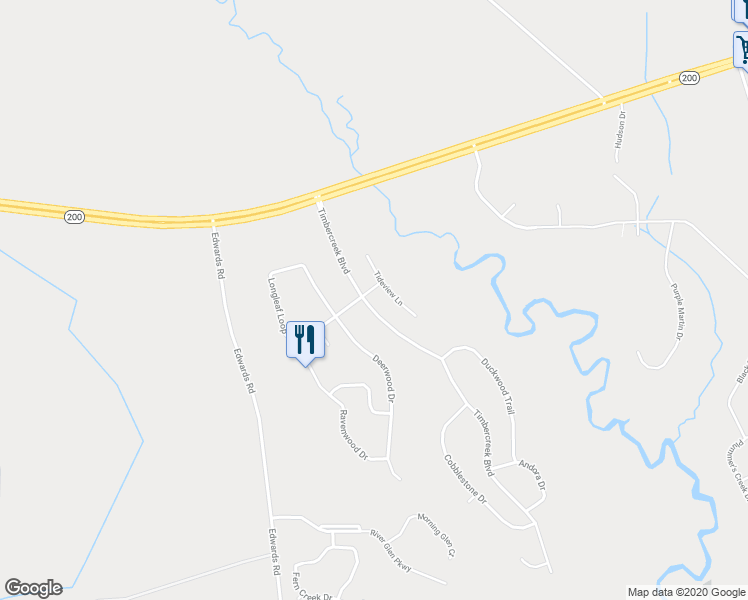 map of restaurants, bars, coffee shops, grocery stores, and more near 76305 Timbercreek Boulevard in Yulee