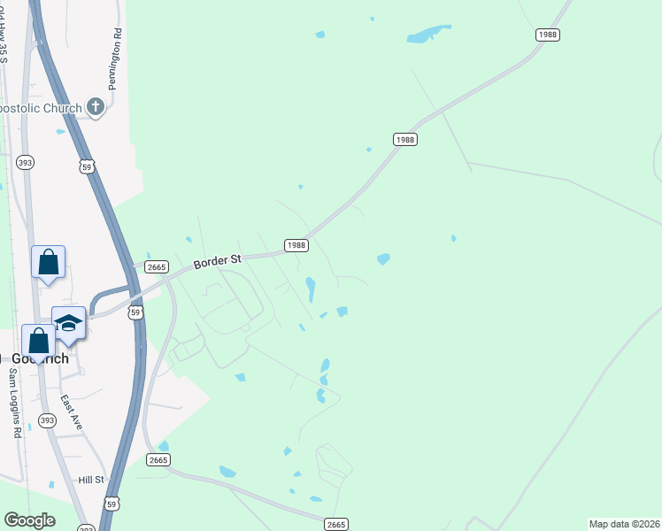 map of restaurants, bars, coffee shops, grocery stores, and more near R L Moffett Street in Polk County