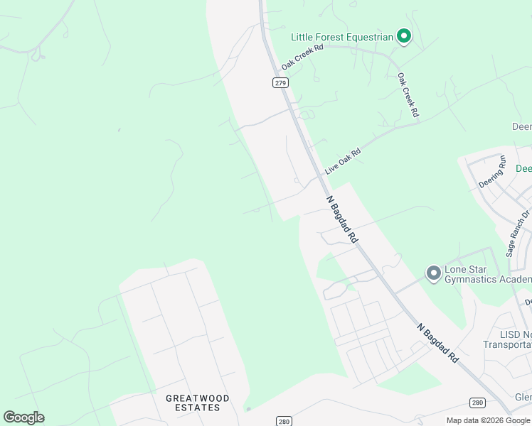 map of restaurants, bars, coffee shops, grocery stores, and more near 3950 County Road 279 in Leander