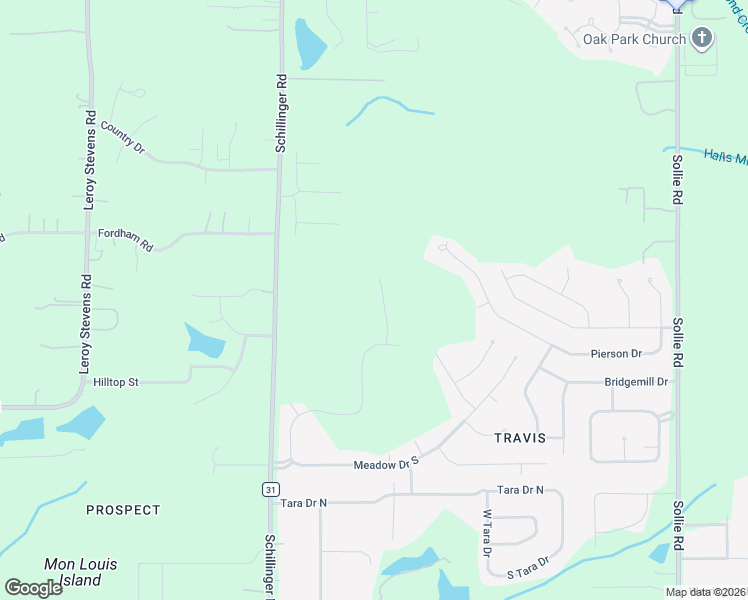 map of restaurants, bars, coffee shops, grocery stores, and more near 7630 Meadows Drive South in Mobile