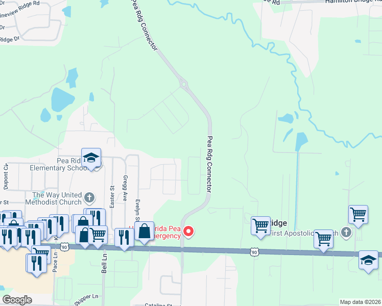 map of restaurants, bars, coffee shops, grocery stores, and more near 4796 La Casa Circle in Pace