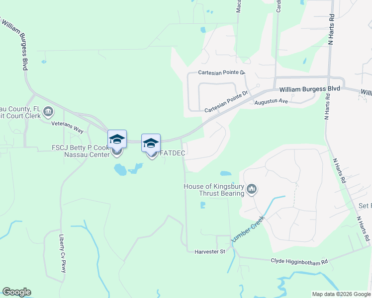 map of restaurants, bars, coffee shops, grocery stores, and more near 75420 Harvester Street in Yulee