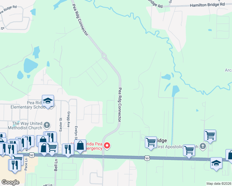 map of restaurants, bars, coffee shops, grocery stores, and more near 4796 La Casa Circle in Pace