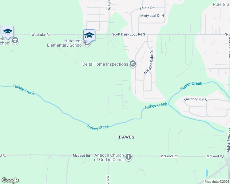map of restaurants, bars, coffee shops, grocery stores, and more near 3816 Latigo Rd in Mobile