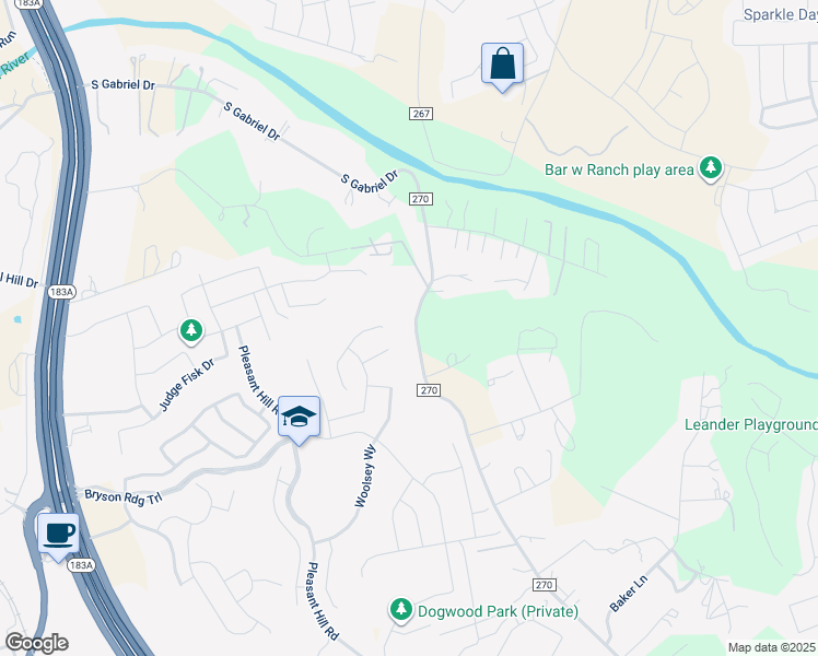 map of restaurants, bars, coffee shops, grocery stores, and more near 1005 Overstreet Lane in Leander