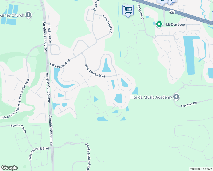 map of restaurants, bars, coffee shops, grocery stores, and more near 32311 Grand Parke Boulevard in Fernandina Beach