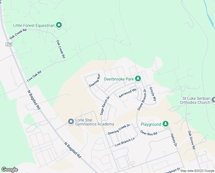 map of restaurants, bars, coffee shops, grocery stores, and more near 1233 Oak Chase Way in Leander