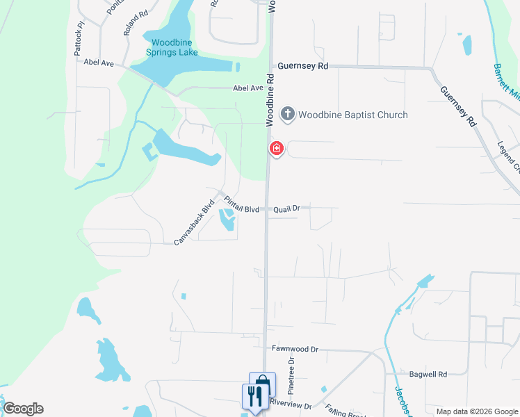 map of restaurants, bars, coffee shops, grocery stores, and more near 4715-4799 County Road 197A in Pace