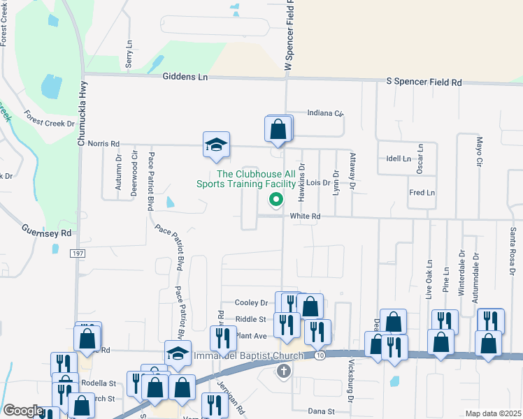 map of restaurants, bars, coffee shops, grocery stores, and more near 4808 Makenna Circle in Pace