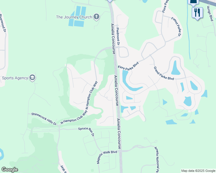 map of restaurants, bars, coffee shops, grocery stores, and more near 86098 Remsenburg Drive in Fernandina Beach