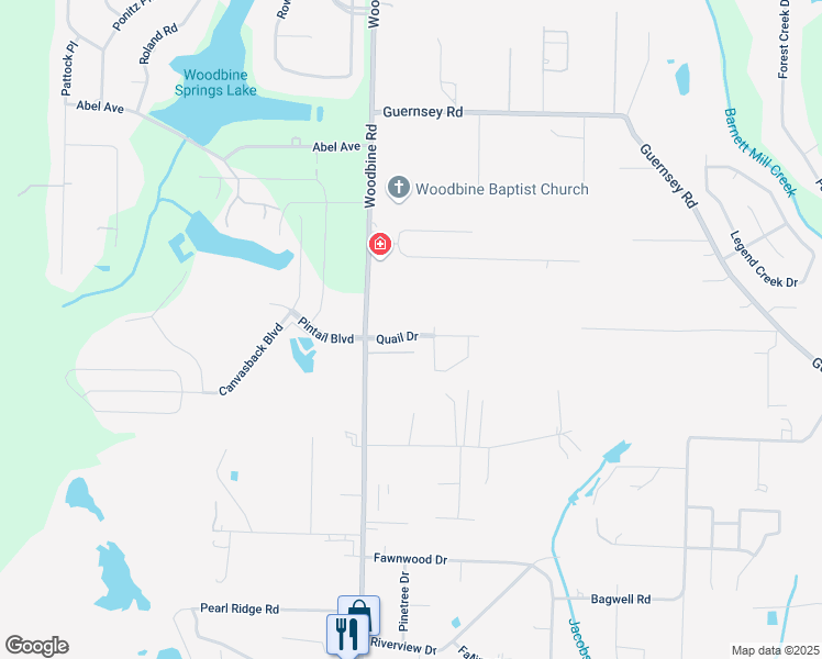 map of restaurants, bars, coffee shops, grocery stores, and more near 3444 Quail Drive in Pace