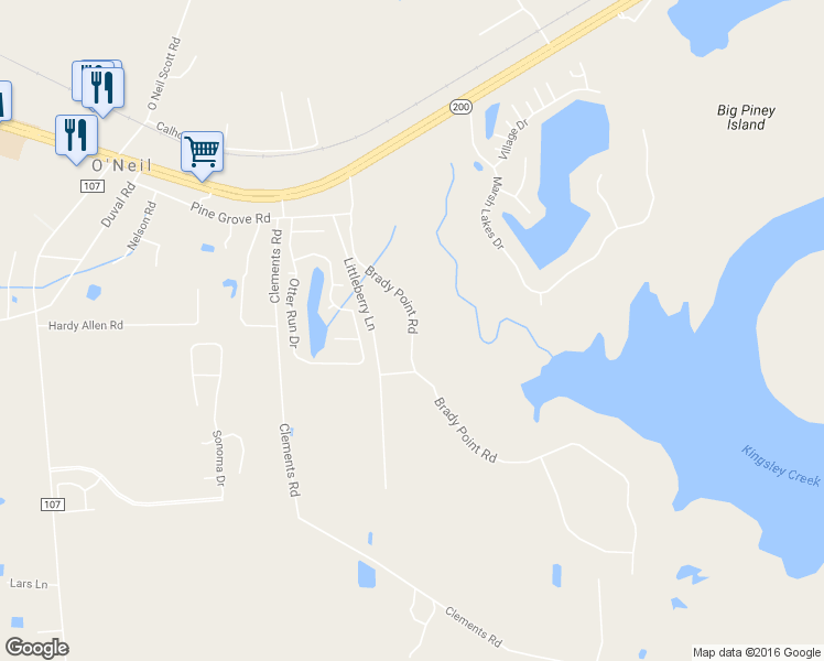 map of restaurants, bars, coffee shops, grocery stores, and more near 96203 Brady Point Road in Fernandina Beach
