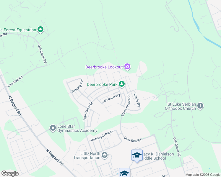 map of restaurants, bars, coffee shops, grocery stores, and more near 1028 Kerrwood Way in Leander