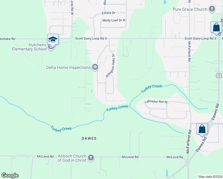 map of restaurants, bars, coffee shops, grocery stores, and more near 3783 Arlington Circle East in Mobile