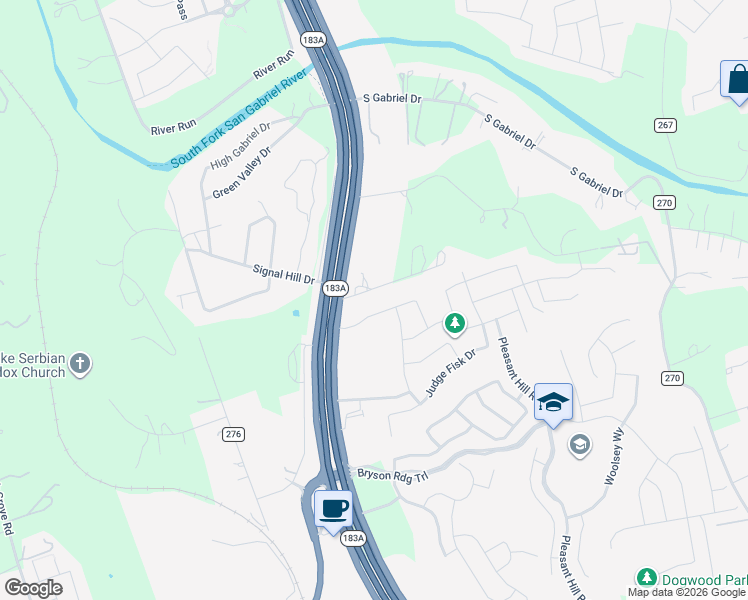 map of restaurants, bars, coffee shops, grocery stores, and more near 50 High Gabriel East in Leander