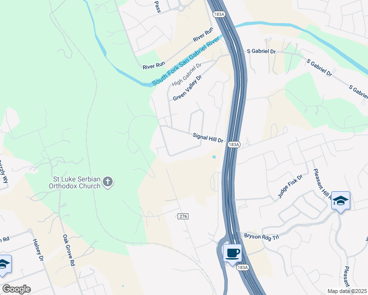 map of restaurants, bars, coffee shops, grocery stores, and more near 123 Skyview Terrace in Leander