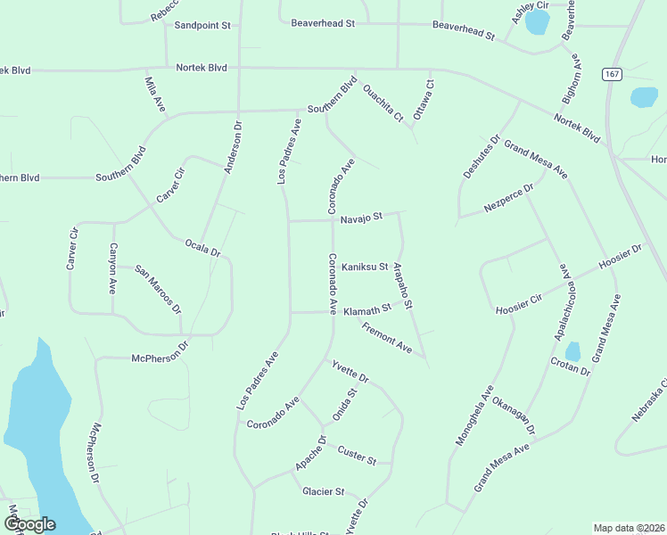 map of restaurants, bars, coffee shops, grocery stores, and more near Coronado Avenue in Alford