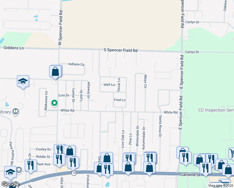 map of restaurants, bars, coffee shops, grocery stores, and more near 4313 Frasier Lane in Milton