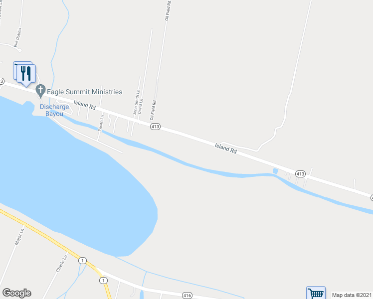 map of restaurants, bars, coffee shops, grocery stores, and more near 5669 Island Road in Jarreau