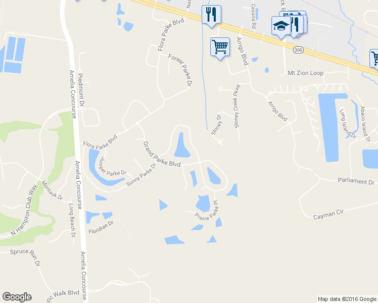 map of restaurants, bars, coffee shops, grocery stores, and more near 33379 Sunny Parke Circle in Fernandina Beach