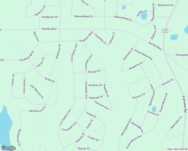 map of restaurants, bars, coffee shops, grocery stores, and more near Coronado Avenue in Alford