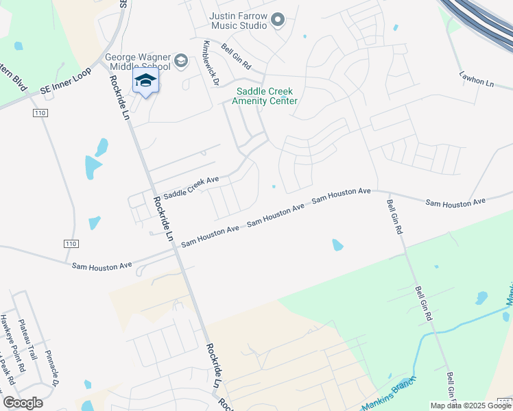 map of restaurants, bars, coffee shops, grocery stores, and more near 545 White Steppe Way in Georgetown